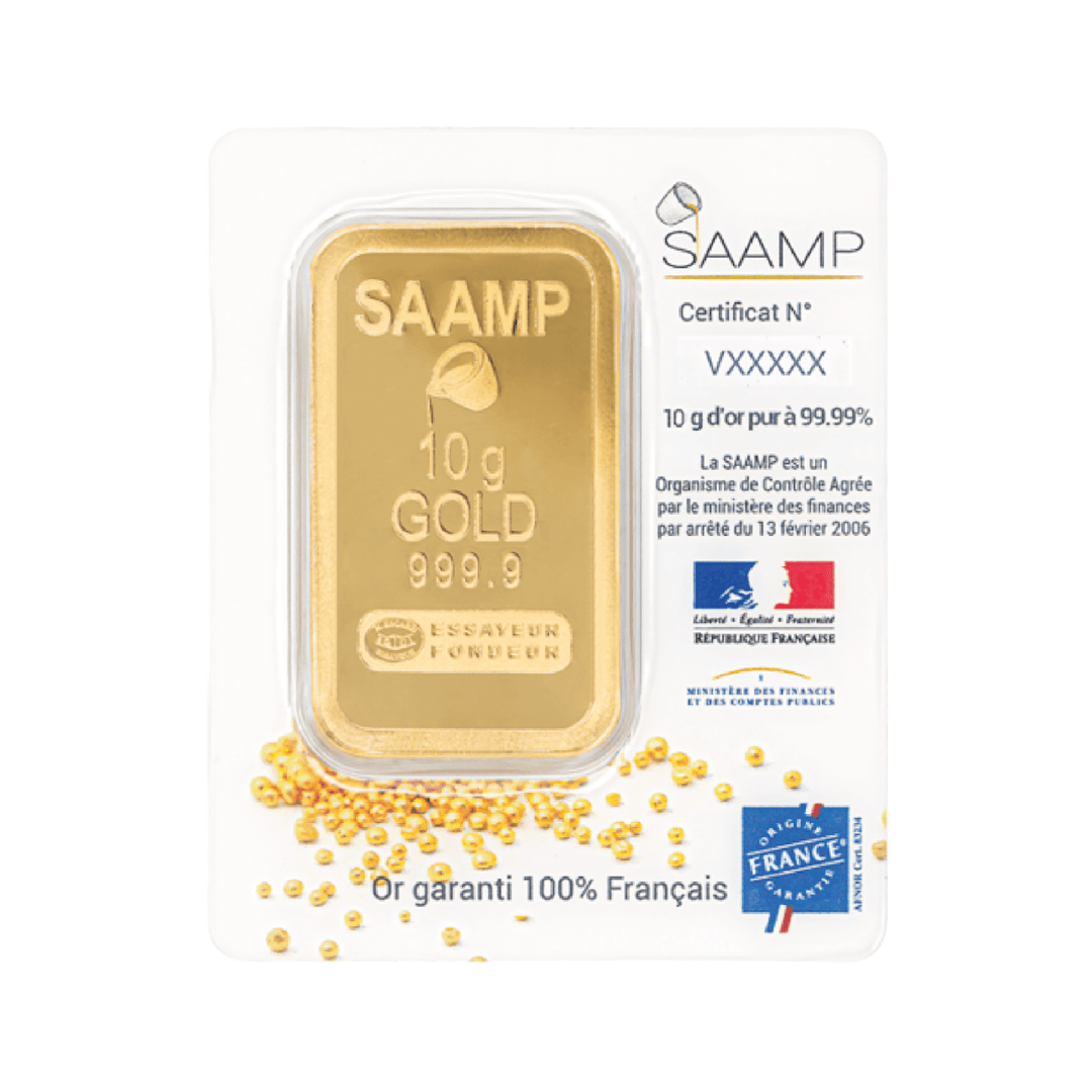 Lingote de oro de 10 g – Edición SAAMP Colección Francesa