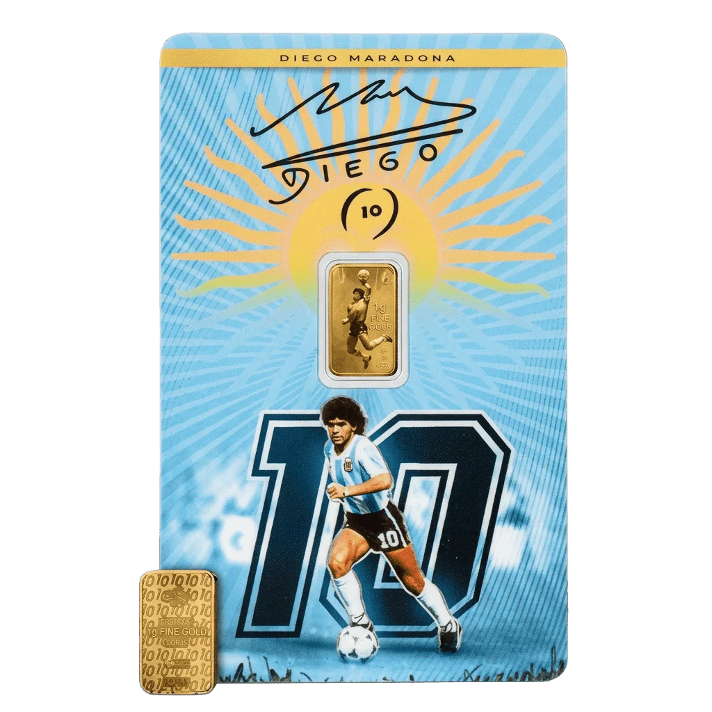 Lingote de oro 1g - Diego Maradona « Hand of God » - PAMP - GoldUnion