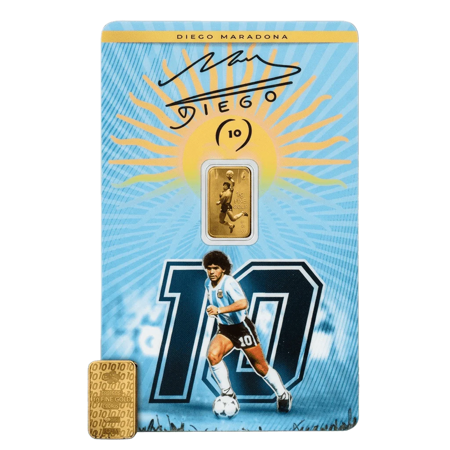 Lingote de oro 1g - Diego Maradona « Hand of God » - PAMP - GoldUnion