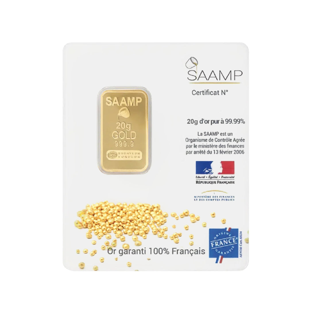 Lingote de oro de 20 g de la Colección Francesa – SAAMP