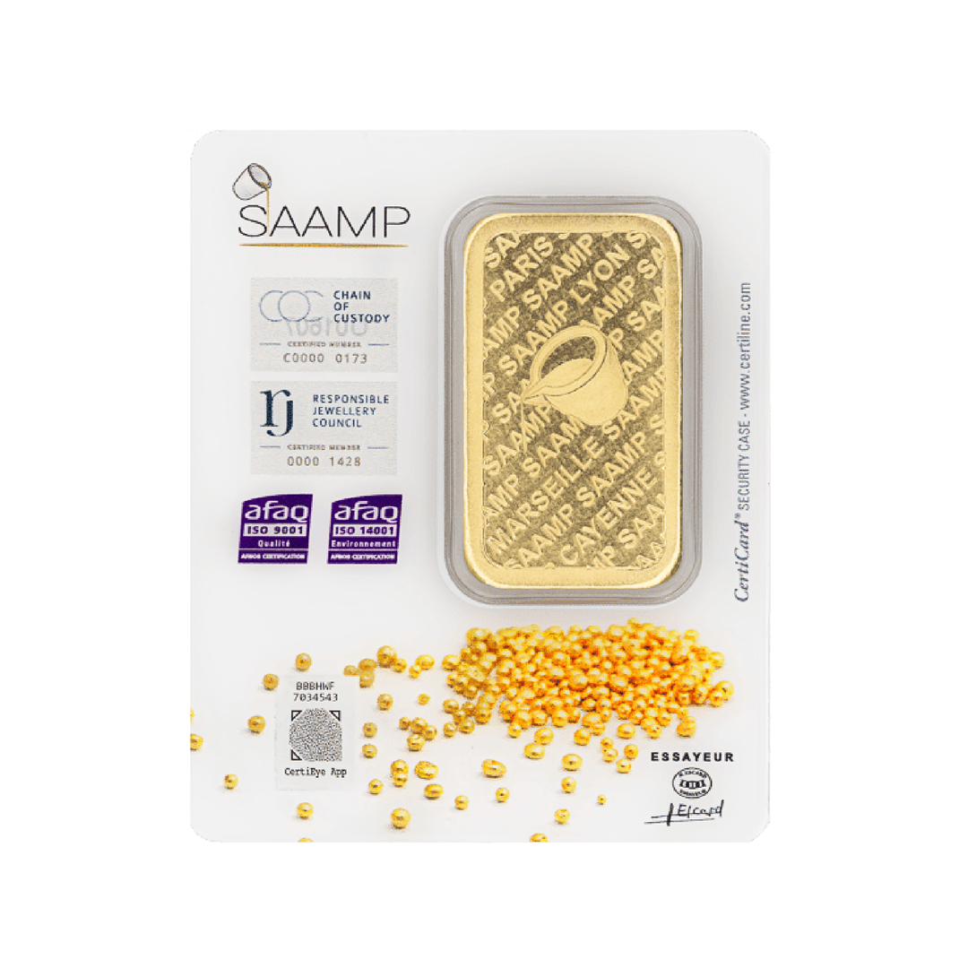 Lingotin d'or 50g - 100% Français - SAAMP - GoldUnion