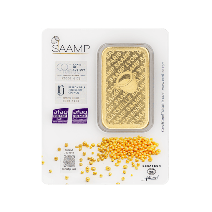 Lingotin d'or 5g - 100% Français - SAAMP - GoldUnion