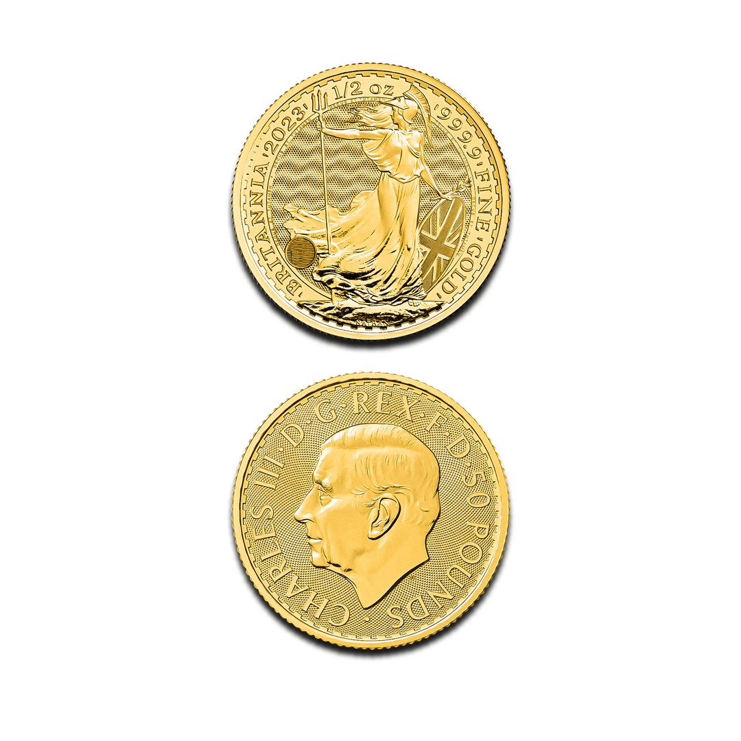 Moneda Britannia de 1/2 onza de oro – Edición Colección Real