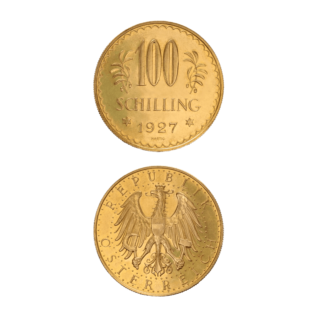 Moneda austriaca de 100 chelines – Objeo numismático histórico