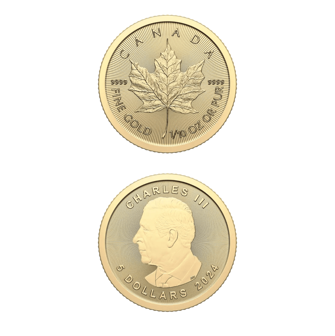 Moneda canadiense Maple Leaf – Edición numismática limitada de 1/10 onza