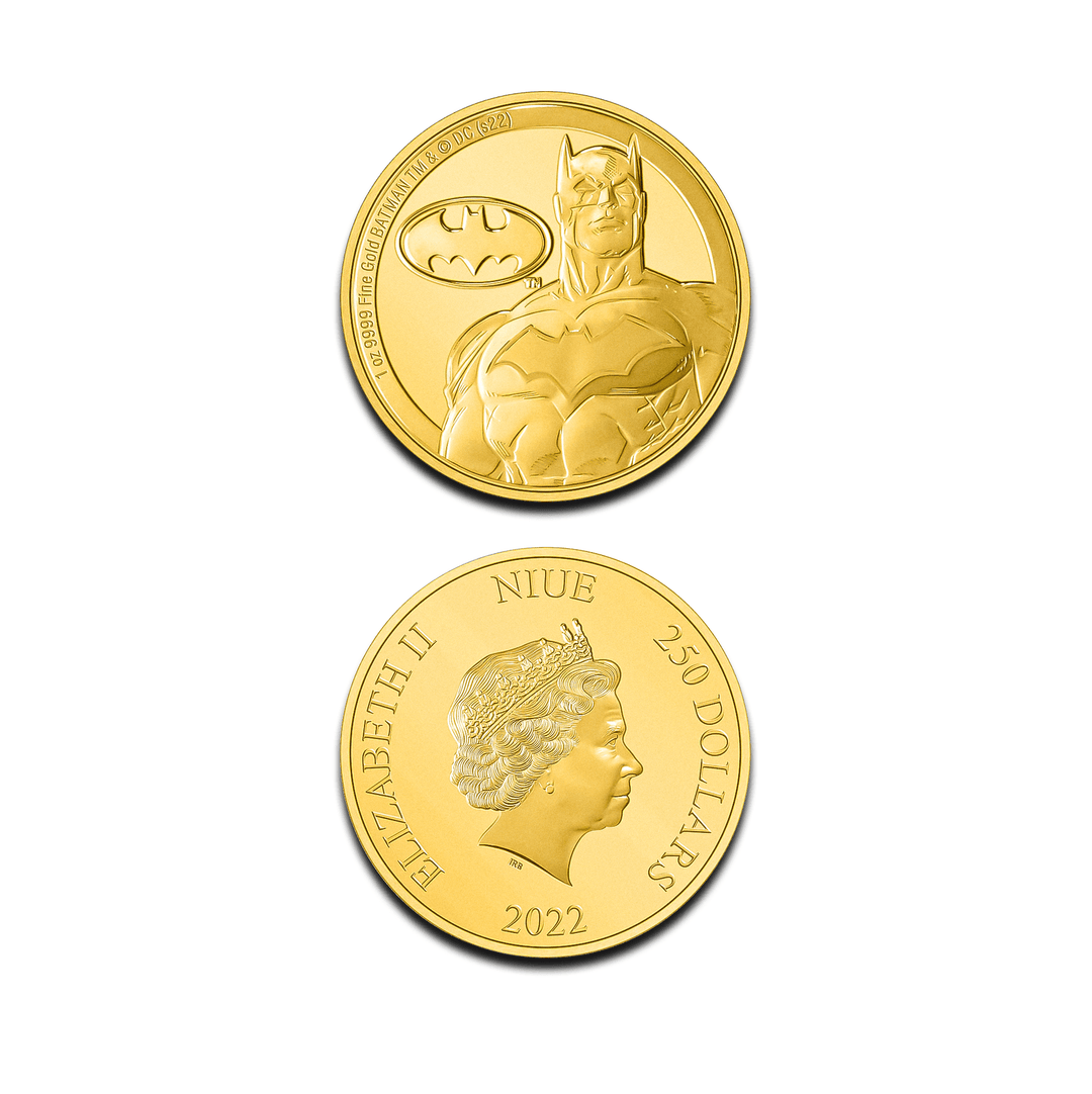 Moneda numismática de Batman de 1 onza de oro - Edición limitada de DC Comics