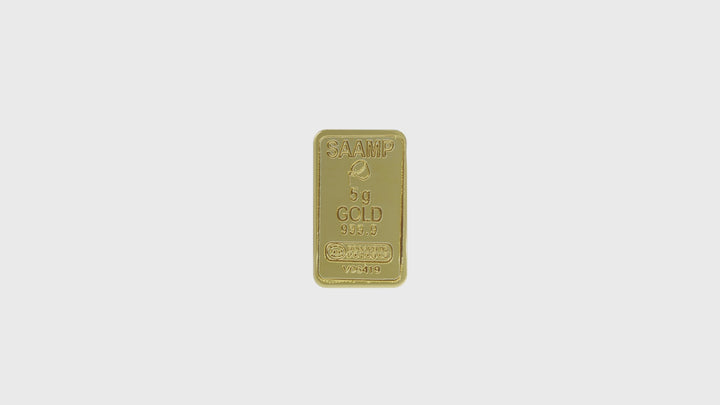 Lingote de oro de 5 g - 100 % francés - SAAMP